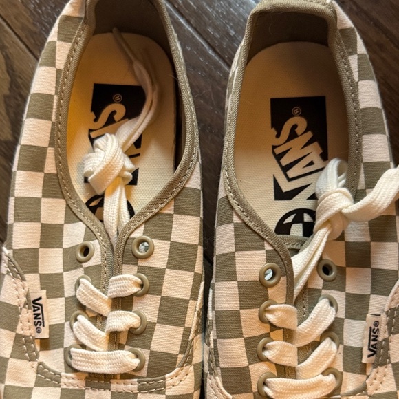 Vans Checkered Sneakers - Sage Green and White - Picture 3 of 5